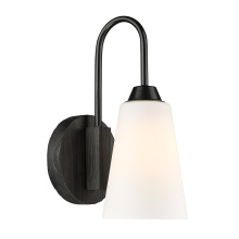 Golden 1830-1W BLK-OP - Wry Lighting Neela 1-light Wall Sconce in Matte Black
